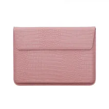 БРОНЬКА Чехол-конверт для MacBook Pro 15" / Pro 16" горизонтальный PU кожа Crocodile (розовый) 1973