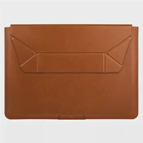 Кожаный чехол Uniq Oslo с подставкой для MacBook Pro 14" (OSLO(14)-BROWN), карамельно-коричневый-0