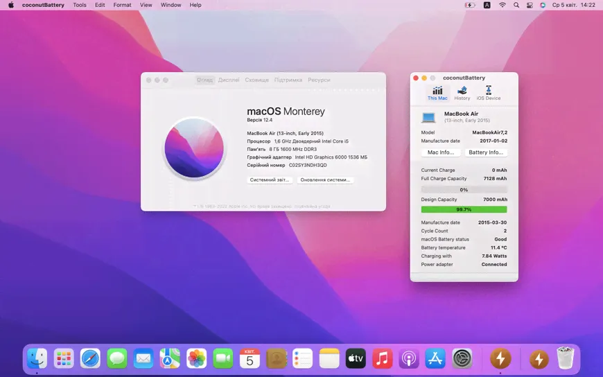 Ноутбук MacBook Air 13’’ 2015, i5 8Gb / 128GB (A1466)-0