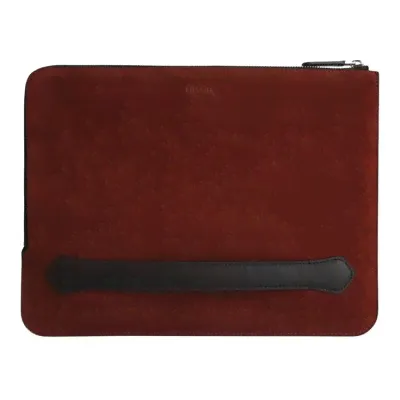 Кожаный чехол-папка Bustha Zip Folio для MacBook Air/Pro 13/14" (maroon)