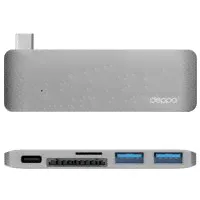 USB-C адаптер Deppa для Macbook, 5 в 1, графит