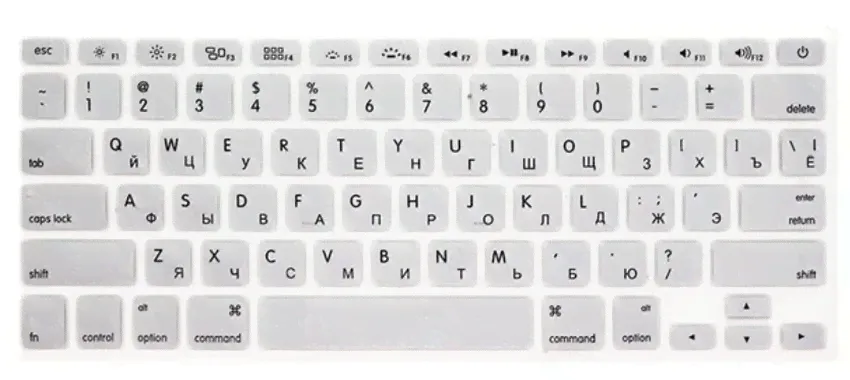 Накладка на клавиатуру силиконовая для Macbook Air 13 Pro 13 15 17 (серебро)-0
