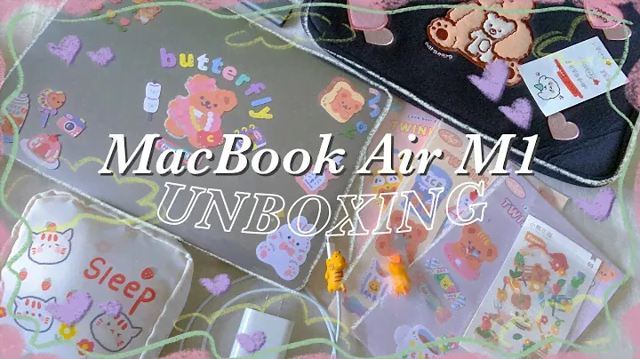 ✨ 2020 MacBook Air M1 unboxing ✨| cute accessories + decorating the case