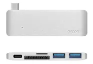 USB-C адаптер Deppa для MacBook, 5 в 1 серебристый
