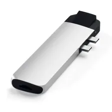 USB-концентратор Satechi Aluminum Pro Hub With Ethernet для 2016/2017 MacBook Pro 13/15 Silver ST-TCPHES