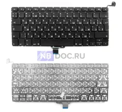 Клавиатура для ноутбука Apple MacBook A1278 чёрная, большой Enter